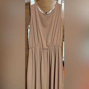 Mystic Tan Sleeveless Midi Dress